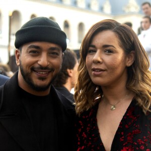 Exclusif - Slimane et Chimène Badi - Soirée spéciale " Notre Dame de Paris, Le Grand Concert " qui s'est déroulée dans la Cour des Invalides à Paris 7eme et diffusée sur France 2 samedi 20 Avril 2019. Au programme de ce concert de solidarité, animé par S. Bern et M.S. Lacarrau : une pléiade d'artistes qui interpréteront des chansons inspirées de la Ville Lumière et de la comédie musicale " Notre-Dame de Paris ".De grands noms de la chanson se mélangeront à des figures du classique.Des reportages consacrés à l'histoire de la cathédrale ponctueront leurs prestations, de même que les interventions des habitués de Notre-Dame. Les téléspectateurs qui le souhaitent pourront faire un don par Internet. © Pierre Perusseau / Bestimage