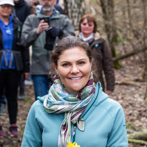 La princesse héritière Victoria de Suède en promenade dans le comté de Halland le 12 avril 2019 dans le cadre de son programme de promotion des paysages suédois. © Raphael Stecksén/Cour royale de Suède