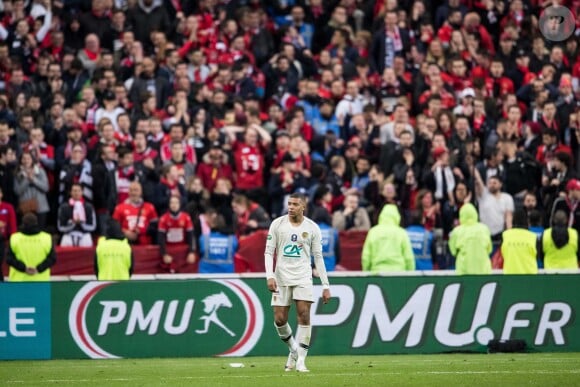 Kylian Mbappé lors de la victoire du Stade Rennais (2-2, 6-5 aux t.a.b.) en finale de la Coupe de France contre le PSG le 27 avril 2019 au Stade de France.