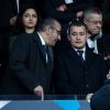 Laurent Nuñez, secrétaire d'Etat auprès du ministre de l'Intérieur, Gérald Darmanin, ministre de l'Action et des Comptes publics, lors de la victoire du Stade Rennais (2-2, 6-5 aux t.a.b.) en finale de la Coupe de France contre le PSG le 27 avril 2019 au Stade de France.