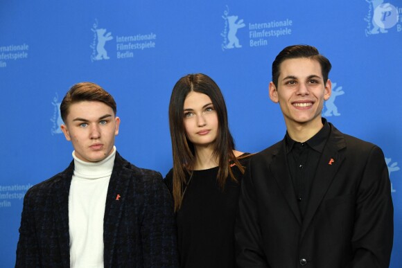 Conférence de presse pour "Pirahas" (La paranza dei bambini), le 12 février 2019, à Berlin.