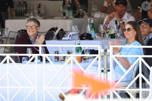 Bill Gates et sa femme Melinda sont venus soutenir leur fille Jennifer durant la 13eme édition du Jumping International de Monte Carlo qui se déroule sur le Quai Albert 1er du Port Hercule à Monaco le 28 juin 2018. © Bruno Bebert / Bestimage