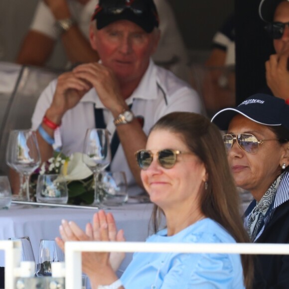 Bill Gates et sa femme Melinda sont venus soutenir leur fille Jennifer durant la 13eme édition du Jumping International de Monte Carlo qui se déroule sur le Quai Albert 1er du Port Hercule à Monaco le 28 juin 2018. © Bruno Bebert / Bestimage