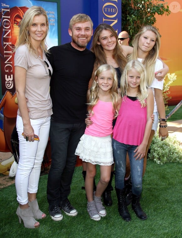Rick Schorder, son ex-femme Andrea et leurs enfants- Avant-première du film "Le roi lion 3D" à Hollywood, le 27 août 2011. 