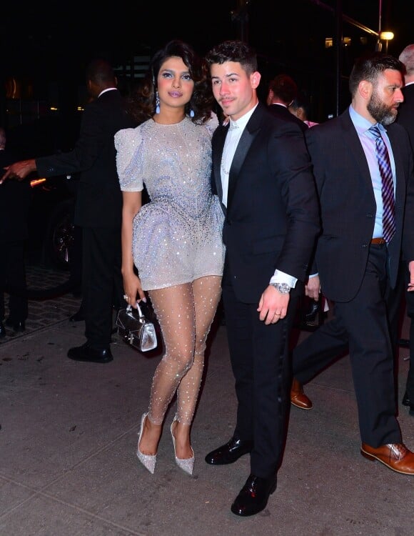 Nick Jonas et sa femme Priyanka Chopra arrivent à la Boom Boom Room pour l'after party du Met Gala. New York, le 6 mai 2019.