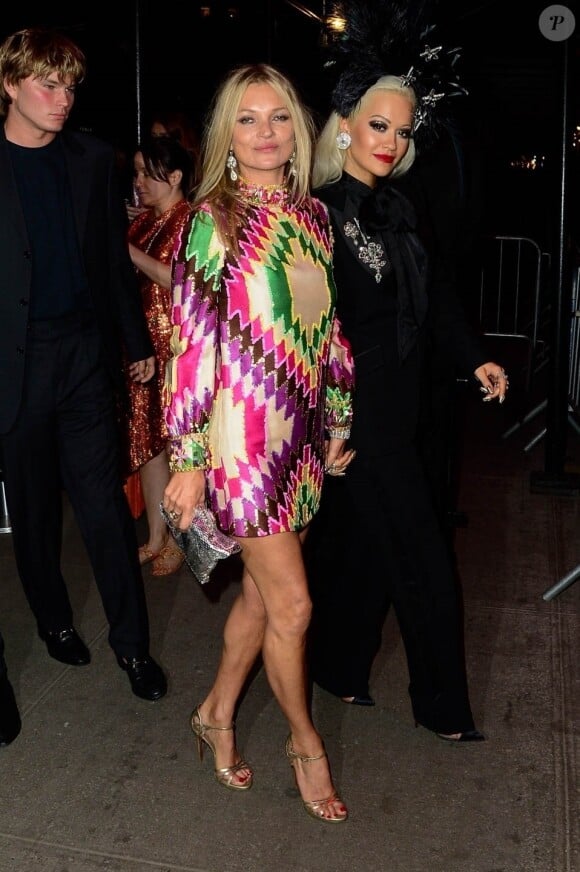 Kate Moss et Rita Ora arrive à la Boom Boom Room pour l'after party du Met Gala. New York, le 6 mai 2019.