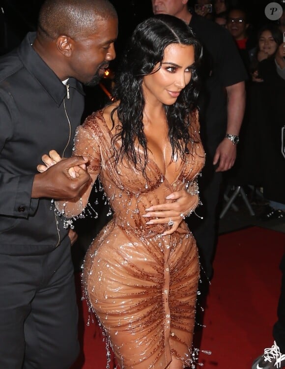 Kim Kardashian et son mari Kanye West rentrent à l'hôtel "The Mark" après la 71ème édition du MET Gala (Met Ball, Costume Institute Benefit) à New York, le 6 mai 2019