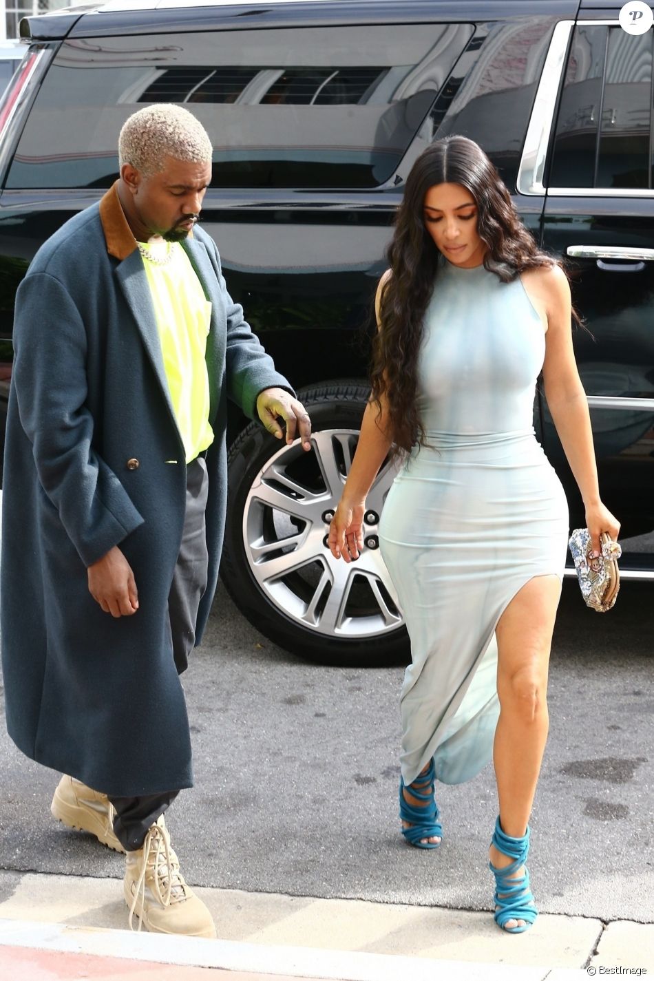 Kim Kardashian et son mari Kanye West sortent de leur hôtel à Miami Le 05 janvier 2019