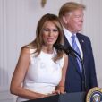 Le président des États-Unis, Donald J. Trump, et la première dame, Melania Trump, participent à la célébration des mères militaires dans la salle est de la Maison Blanche à Washington DC, le 10 mai 2019.