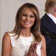 Le président des États-Unis, Donald J. Trump, et la première dame, Melania Trump, participent à la célébration des mères militaires dans la salle est de la Maison Blanche à Washington DC, le 10 mai 2019.