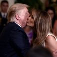 Le président des États-Unis, Donald J. Trump, et la première dame, Melania Trump, participent à la célébration des mères militaires dans la salle est de la Maison Blanche à Washington DC, le 10 mai 2019
