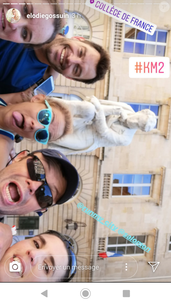 Elodie Gossuin, son mari Bertrand Lacherie et des amis au Run my city, dimanche 15 mai 2019