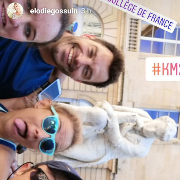 Elodie Gossuin, son mari Bertrand Lacherie et des amis au Run my city, dimanche 15 mai 2019