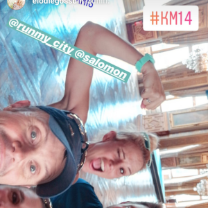 Elodie Gossuin, son mari Bertrand Lacherie et des amis au Run my city, dimanche 15 mai 2019