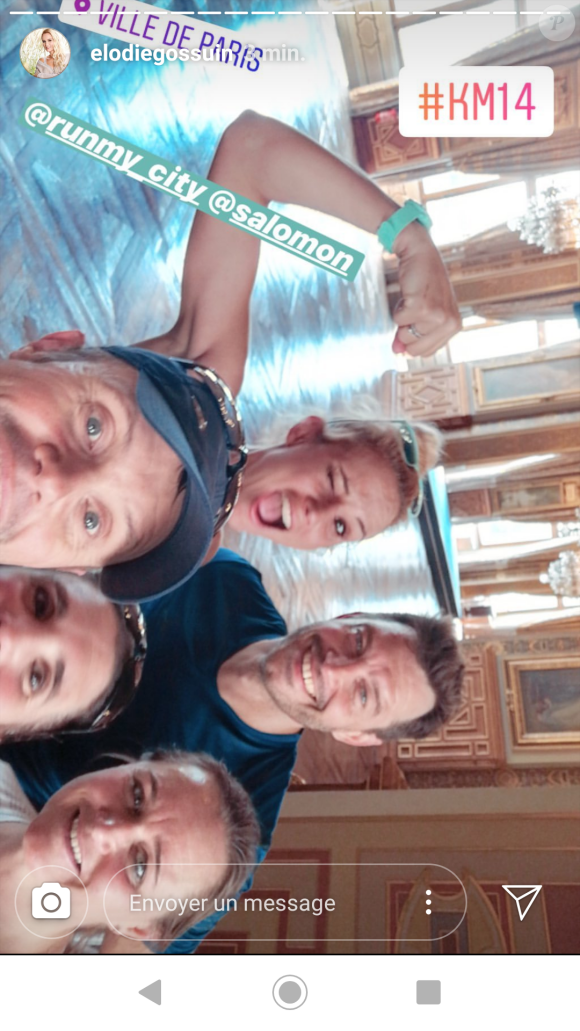 Elodie Gossuin, son mari Bertrand Lacherie et des amis au Run my city, dimanche 15 mai 2019