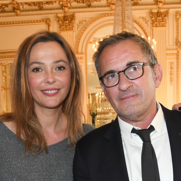 Exclusif - Sandrine Quétier et Christophe Dechavanne - Christophe Dechavanne reçoit le grade d'Officier des Arts et des Lettres au Ministère de la Culture à Paris le 15 mai 2019. © Coadic Guirec / Bestimage