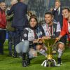 Cristiano Ronaldo et sa compagne Georgina Rodriguez et sa mère Maria Dolores dos Santos Aveiro - Cristiano Ronaldo fête en famille le titre de champion d'Italie avec son équipe la Juventus de Turin à Turin le 19 Mai 2019.