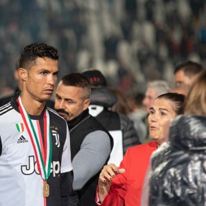 Cristiano Ronaldo et sa compagne Georgina Rodriguez - Cristiano Ronaldo fête en famille le titre de champion d'Italie avec son équipe la Juventus de Turin à Turin le 19 Mai 2019.