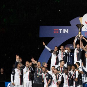 Cristiano Ronaldo et l'équipe de la Juventus de Turin - Cristiano Ronaldo fête en famille le titre de champion d'Italie avec son équipe la Juventus de Turin à Turin le 19 Mai 2019.