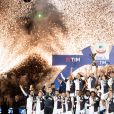 Cristiano Ronaldo et l'équipe de la Juventus de Turin - Cristiano Ronaldo fête en famille le titre de champion d'Italie avec son équipe la Juventus de Turin à Turin le 19 Mai 2019.