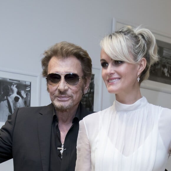 Johnny Hallyday et sa femme Laeticia Hallyday - People au défilé de mode Haute-Couture automne-hiver 2016/2017 "Christian Dior" à Paris. Le 4 juillet 2016 © Olivier Borde / Bestimage