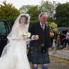 Arrivée de Rose Leslie en l'église Rayne à Aberdeen en Écosse pour son mariage avec Kit Harrington - 23 juin 2018
