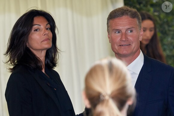 David Coulthard et sa femme Karen - Obsèques du pilote de F1 Niki Lauda à Vienne, Autriche, le 29 mai 2019.