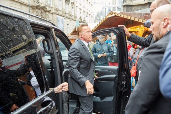 Arnold Schwarzenegger - Obsèques du pilote de F1 Niki Lauda à Vienne, Autriche, le 29 mai 2019.