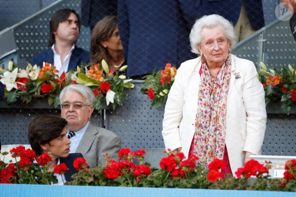L'infante Pilar de Bourbon dans les tribunes lors de la finale du Masters 1000 de Madrid, le 12 mai 2019.