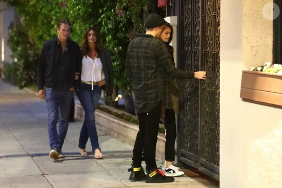 Exclusif - Cindy Crawford et son mari Rande Gerber sont allés dîner avec leurs enfants Kaia et Presley dans le restaurant 'Matsuhisa' à Los Angeles, le 29 mai 2019.