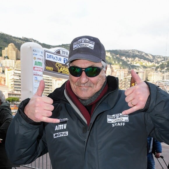 Jean-Marie Bigard - Départ de la 10ème édition du rallye-raid international l'Africa Eco Race à Monaco, le 31 décembre 2017. © Lionel Urman/Bestimage