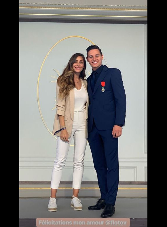Florian Thauvin fait chevalier de la Légion d'honneur, sa compagne Charlotte Pirroni exprime sa fierté sur Instagram le 4 juin 2019.