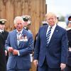 Le prince Charles et le président des Etats-Unis Donald Trump - Rencontre avec des vétérans lors de la cérémonie à Portsmouth pour le 75ème anniversaire du débarquement en Normandie pendant la Seconde Guerre Mondiale. Le 5 juin 2019