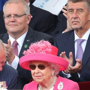 Le prince Charles, la reine Elisabeth II d'Angleterre - Cérémonie à Portsmouth pour le 75ème anniversaire du débarquement en Normandie pendant la Seconde Guerre Mondiale. Le 5 juin 2019