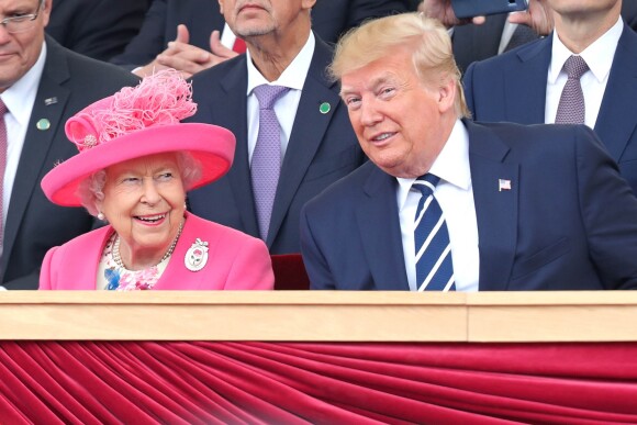La reine Elisabeth II d'Angleterre et le président des Etats-Unis Donald Trump - Cérémonie à Portsmouth pour le 75ème anniversaire du débarquement en Normandie pendant la Seconde Guerre Mondiale. Le 5 juin 2019