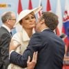 Melania Trump et le président de France Emmanuel Macron - Réunion des leaders des Nations Alliées à Portsmouth lors du 75ème anniversaire du débarquement en Normandie pendant la Seconde Guerre Mondiale. Le 5 juin 2019