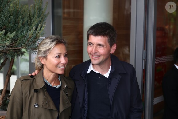 Anne-Sophie Lapix, Thomas Sotto au village des internationaux de France de tennis de Roland Garros 2019 à Paris le 7 juin 2019. © Jacovides / Moreau / Bestimage