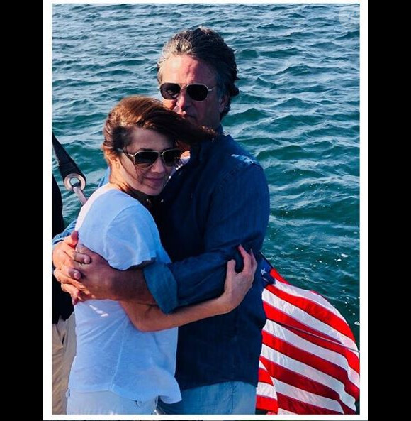 Daphne Zuniga avec son époux David Mleczko le 16 août 2018.
