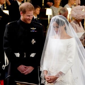 Le prince Harry et Meghan Markle, duchesse de Sussex - Cérémonie de mariage du prince Harry et de Meghan Markle en la chapelle Saint-George au château de Windsor, Royaume Uni, le 19 mai 2018.