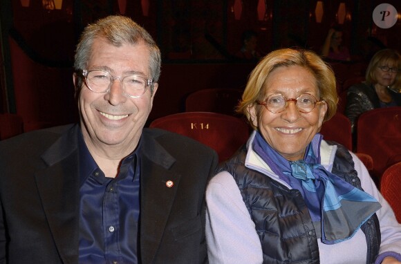 Exclusif - Patrick Balkany et sa femme Isabelle - Représentation de la pièce de théâtre "La Candidate" avec Amanda Lear à La Michodière à Paris. Le 27 avril 2016 © Coadic Guirec / Bestimage