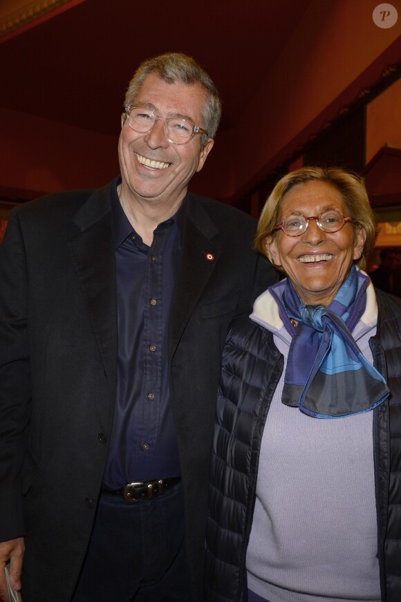 Exclusif - Patrick Balkany et sa femme Isabelle - Représentation de la pièce de théâtre "La Candidate" avec Amanda Lear à La Michodière à Paris. Le 27 avril 2016 © Coadic Guirec / Bestimage
