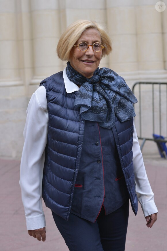 Isabelle Balkany - Obsèques de Patachou en l'église Saint-Justin à Levallois-Perret, le 7 mai 2015.