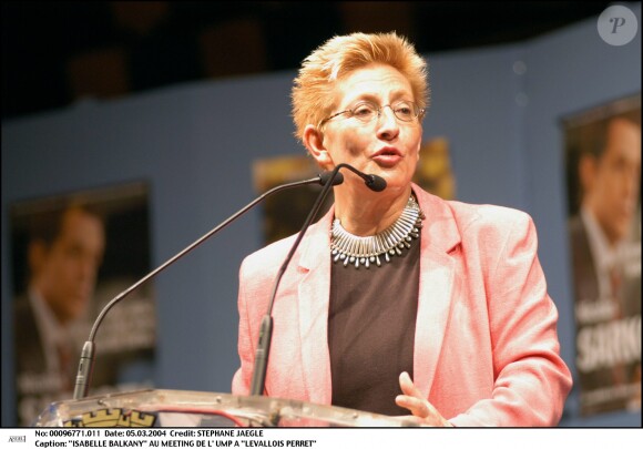 Isabelle Balkany lors d'un meeting de l'UMP à Levallois-Perret, le 5 mars 2004.