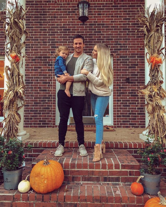 Ryan Lochte, sa femme Kayla et leur fils Caiden lors de Thanksgiving en novembre 2018, photo Instagram.