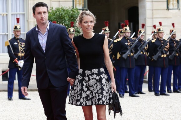 Tiphaine Auzière et son compagnon Antoine - La famille de E.Macron arrive au palais de l'Elysée à Paris le 14 mai 2017 pour la cérémonie d'investiture du nouveau président. © Stéphane Lemouton/Bestimage