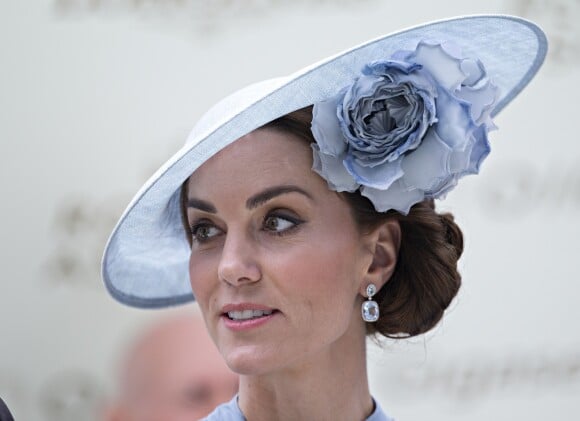 Catherine (Kate) Middleton, duchesse de Cambridge - La famille royale britannique et les souverains néerlandais lors de la première journée des courses d'Ascot 2019, à Ascot, Royaume Uni, le 18 juin 2019.
