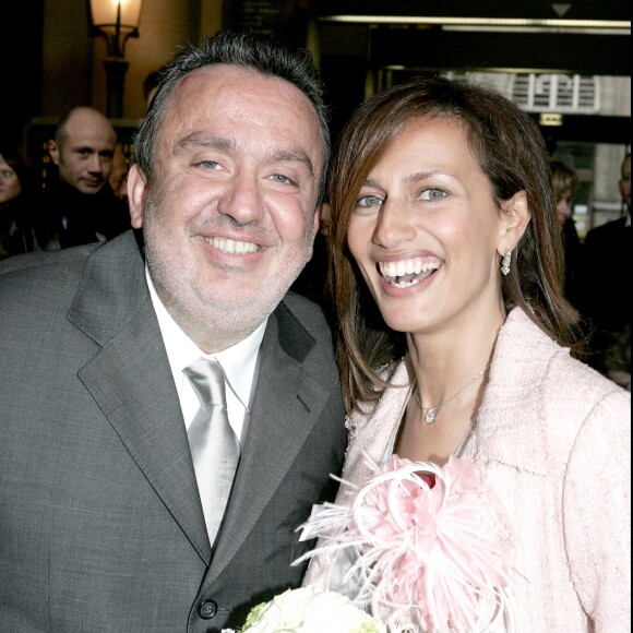 Mariage de Dominique Farrugia et sa femme Isabelle le 22 janvier 2005 à Paris