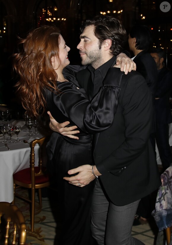 Elodie Frégé et son compagnon Gian Marco Tavani - Lancement du magazine 7000 Art Company à l'hôtel intercontinental à Paris le 7 mars 2019. © Marc Ausset-Lacroix/Bestimage