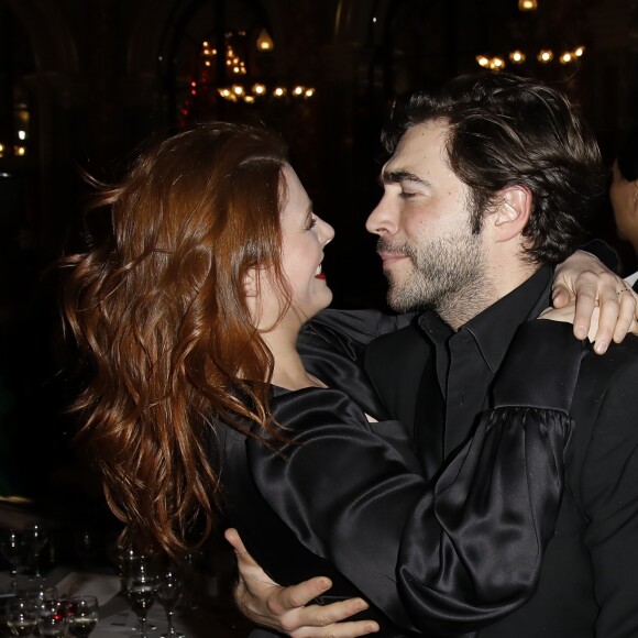 Elodie Frégé et son compagnon Gian Marco Tavani - Lancement du magazine 7000 Art Company à l'hôtel intercontinental à Paris le 7 mars 2019. © Marc Ausset-Lacroix/Bestimage