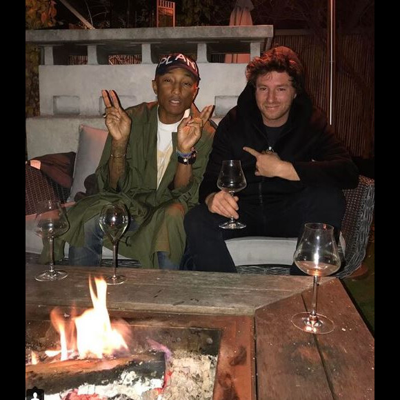 Jean Imbert avec Pharrell Williams à Paris le 21 novembre 2017.